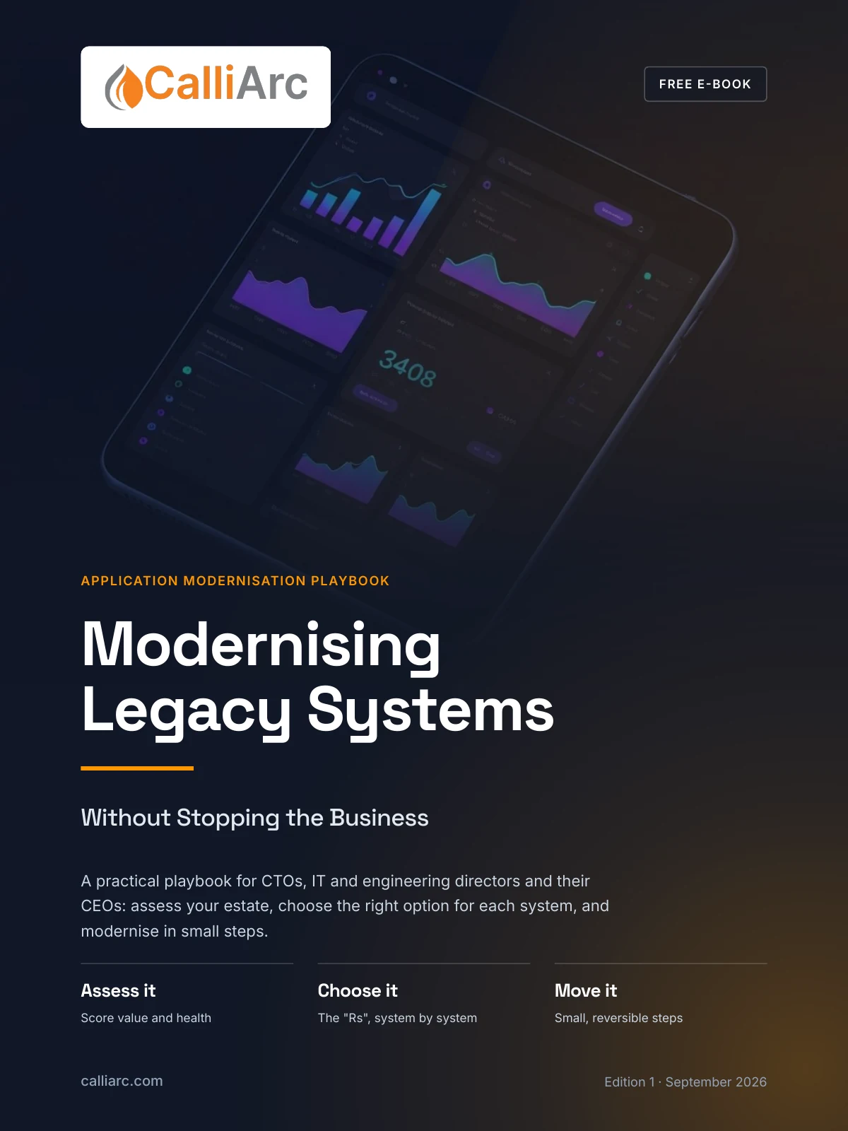 Cover of Modernising Legacy Systems, a free ebook from CalliArc
