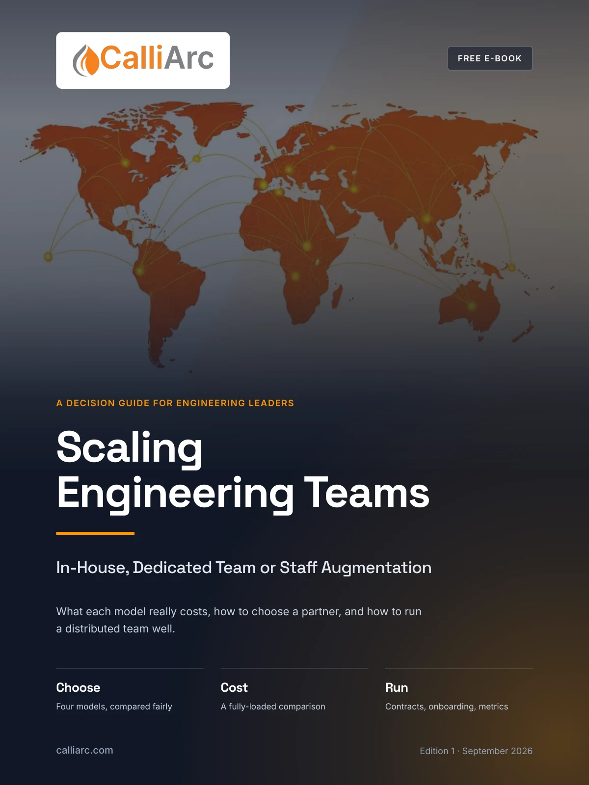 Cover of Scaling Engineering Teams, a free ebook from CalliArc